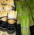 White and green asparagus - crispy stems are edible parts of this vegetable