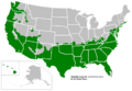 Adaptable range for the Crape Myrtle in the United States