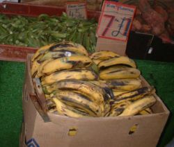 Ripe plantains at market.