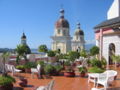 Hotel roof terrace.